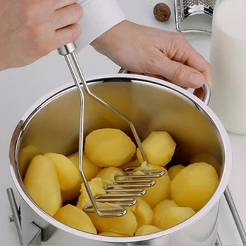 кухонный гаджет из нержавеющей стали, картофелемялка, пресс для приготовления картофельного пюре, кухонные принадлежности с волнообразным давлением
