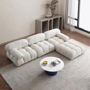 Современные комбинации диванов с гибкими тканевыми Модулями Винтажная мебель в стиле Гостиной Диван В Минималистском стиле Удобный