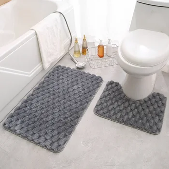 Коврик для ванны Olanly с эффектом памяти, суперпоглощающий коврик для ванной, унитаза, Противоскользящий ковер для ванной, домашний коврик для душа, Бархатные коврики для ног