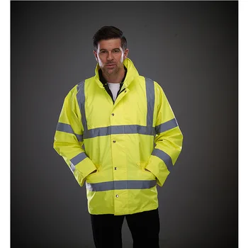 Водонепроницаемая и теплая светоотражающая одежда европейского стандарта для осенних и зимних дорожных работ, одежда для предупреждения о безопасности дорожного движения