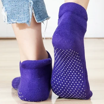 Высококачественные женские носки для йоги, носки для фитнеса, пилатеса, нескользящие танцевальные носки, Дышащие хлопчатобумажные носки, полотенце, прямая доставка