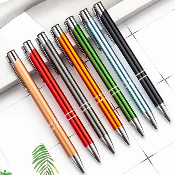 12 шт. смешанных металлических шариковых ручек оптом, студенческие призы, креативные небольшие подарки, металлическая алюминиевая ручка.