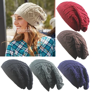 Мужские и женские шапочки-бини, теплые осенне-зимние вязаные шапки для женщин, двухслойные тюбетейки в полоску, мужские шапочки, 6 цветов