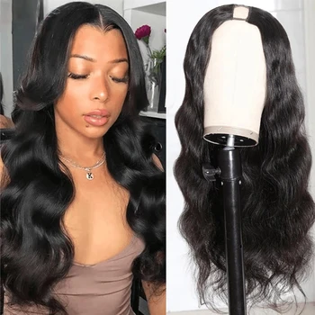 Объемная волна, часть 2X4U, парики из натуральных человеческих волос, 10 ~ 30 дюймов для чернокожих женщин, 180% волос, бразильский парик, кудрявый парик из человеческих волос