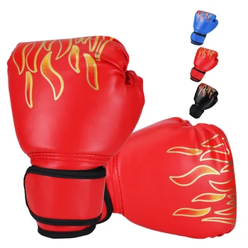 1 Пара детских боксерских перчаток, детские боксерские хлопчатобумажные рукавицы для кикбоксинга Для мальчиков и девочек, Защита для рук в тренажерном зале, красный
