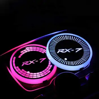 Светящийся Автомобильный Держатель Подставки Для Стакана Воды 7 Красочных USB-Зарядок Led Atmosphere Light для Логотипа Mazda RX-7 RX7