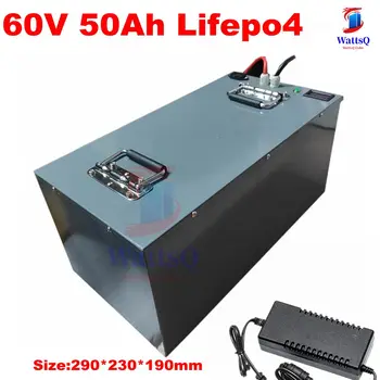 60V 50AH lifepo4 аккумулятор BMS 80A 3000 Вт 4800 Вт литиевая батарея для скутера с инвертором EV велосипед Трехколесный караван + зарядное устройство 10A
