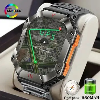 2023 Новые военные смарт-часы мужские GPS-трекер Аккумулятор емкостью 650 мАч Сверхдлительный режим ожидания Компас Вызов Bluetooth Спортивные умные часы на открытом воздухе