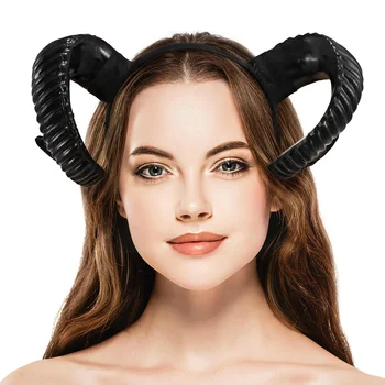 Рога Оголовье Готический искусственный овечий рог Hairhoop Хэллоуин Косплей костюм Рога головной убор