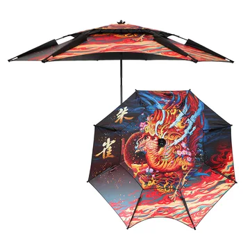 Зонт для рыбалки на открытом воздухе, усиленный цифровой костыль, двухслойный солнцезащитный козырек, костыль, рыболовный инструмент