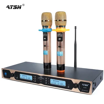 Беспроводная микрофонная система ATSH AT-3100 100 Метров Выбираемых частотных каналов Профессиональный динамический беспроводной микрофон