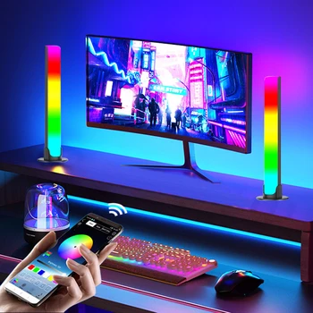 RGB Световая панель Синхронизация музыки Умные светодиодные лампы с управлением приложением для подсветки телевизора игрового освещения ПК Декора вечеринки в комнате