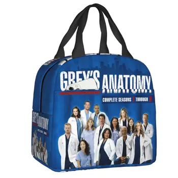 Ланч-бокс Greys Anatomy из телешоу, термоохладитель, сумка для ланча с изоляцией для еды для женщин, детей, школьной работы, Многоразовый контейнер-тоут