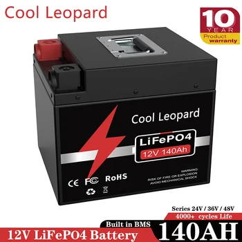 Аккумуляторная батарея LiFePO4 12V 360Ah 140Ah 100Ah, встроенная в BMS, для солнечной системы питания, литий-железо-фосфатный аккумулятор для тележки для гольфа на колесах