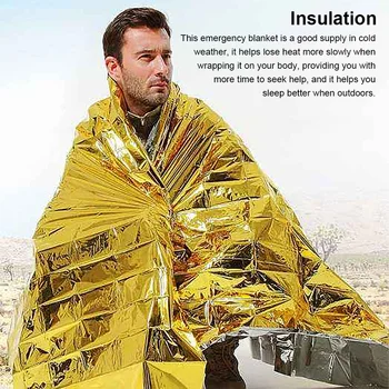 Аварийное одеяло Наружный водонепроницаемый термочехол для выживания В походах Альпинизме Спальное одеяло на открытом воздухе