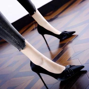 Женская Летняя обувь Черные Вечерние Туфли для Женщин 2023 года на очень высоком каблуке Stilito Элегантное Платье Свадебная Обувь Для невесты Шикарная E A 39