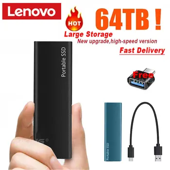 Lenovo 2 ТБ Внешний Твердотельный Накопитель 1 ТБ SSD Портативное Мобильное хранилище 500 ГБ USB3.1 Жесткий Диск для Ноутбука / Микрокомпьютера / MAC