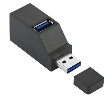 Портативный многоинтерфейсный концентратор-разветвитель USB3.0 Высокоскоростной концентратор черного цвета