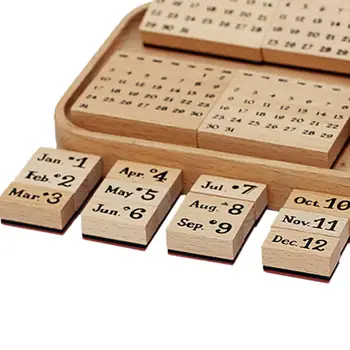 Календарь Деревянные штампы Многофункциональные поделки для рисования, принадлежности для планировщика
