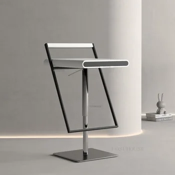 Роскошная мебель для барного стола и стула в скандинавском стиле, Креативные барные стулья с поворотной спинкой, высокие барные стулья с подъемником, Итальянский табурет для стойки B