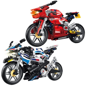 Чемпионы скорости 2023 года S1000RR Мото Гоночные Мотоциклы Строительные Блоки Технические наборы MOC Модель мотоцикла Кирпич Детские Игрушки Подарки