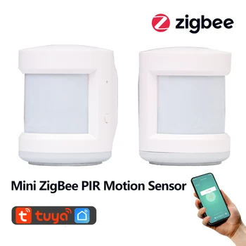 Tuya Zigbee Mini Умный датчик движения PIR инфракрасный датчик человеческого тела Противоугонная домашняя сигнализация для Smart Life Alexa Google Home