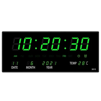 Светодиодный Вечный календарь Электронные часы Цифровые настенные часы Будильник Почасовой бой температуры Настольные часы Домашний Офис