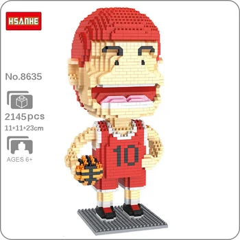 Hsanhe 8635 Slam Dunk Hanamichi Sakuragi Баскетболист DIY Мини Алмазные Блоки Кирпичи Строительная Игрушка Для Детей Подарок Без Коробки