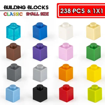 238 шт строительных блоков 1X1 точечный базовый аксессуар кирпичи совместимы со строительными блоками небольшого размера детские игрушки