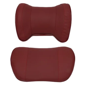 Автомобильная подушка и подушка для поддержки спины в 2 упаковки с регулируемым ремнем, подушка для шеи, подушка для спины Memory Cotton Wine