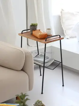 Маленький журнальный столик в скандинавском минимализме, современный приставной столик для дивана, угловой столик для хранения в гостиной