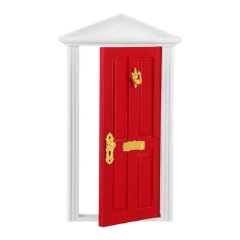 1 шт. Мини-деревянная дверь, Шпиль, Миниатюрная дверь, Воплощение Аксессуаров для игрового домика для девочек (красный)
