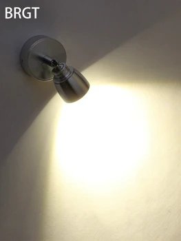 Светодиодный мини-прожектор Небольшой поверхностный точечный светильник COB мощностью 1 Вт, 3 Вт, 5 Вт, лампа для мытья стен, Регулируемый угол фокусировки для кабинета, домашней комнаты