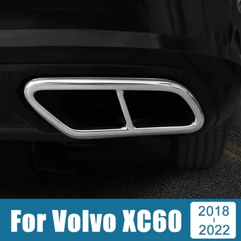 Для Volvo XC60 2018 2019 2020 2021 2022 2ШТ. Глушитель заднего выхлопа автомобиля из нержавеющей Стали, Крышка выхлопной трубы, Отделка, Аксессуары для украшения