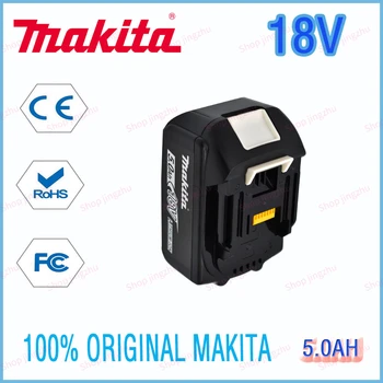100% Оригинальный Makita 18V 5.0Ah, сменный светодиодный литий-ионный аккумулятор LXT BL1860B BL1860, перезаряжаемый аккумулятор для электроинструмента