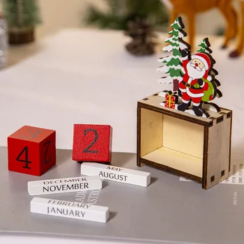Календарь обратного отсчета Нового года 2023 Лось Снеговик Деревянные украшения своими руками Navidad Рождественское украшение Рождественский подарок детям Natal Noel