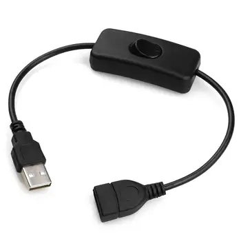 28-сантиметровый USB-кабель с переключателем включения / выключения удлинителя кабеля для USB-лампы, USB-вентилятора, линии питания, прочного адаптера для горячей ПРОДАЖИ