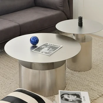 Минималистичный Современный Журнальный столик Wuli из нержавеющей стали, сочетание Скандинавского Креативного дивана для гостиной, Легкий Роскошный Металлический журнальный столик