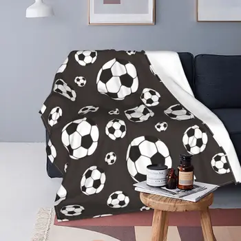Футбольные мячи, футбольное одеяло с бархатным принтом, дышащие легкие пледы для кровати, одеяло для дивана