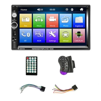 7-дюймовый Автомобильный стереозвук с двойным Din, Bluetooth MP5-плеер, USB FM-Мультимедийное радио, Поддержка синхронизации мобильных телефонов