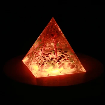 Кристаллическая Энергетическая Пирамидальная форма из Оргонита Собирает Богатство, Процветание, Перидот, Исцеляющий Камень