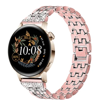 Бриллиантовый Ремешок для часов Huawei Watch GT 3 42 мм/GT 2 42 мм Металлический браслет для Huawei watch GT 3 Pro 43 мм Ремешок из нержавеющей стали