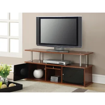 Концепции удобства Designs2Go Подставка для телевизора с 3 шкафами для хранения и полкой, разных цветов