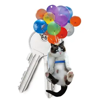 Подвесное украшение для автомобиля Cat с красочным орнаментом из воздушных шаров, Забавная подвеска в виде зеркала заднего вида для автомобиля, креативное украшение для дома в комнате
