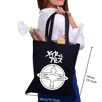 Сделано в Abyss Женская упаковка, холщовая сумка Nanachi Riko, Японская сумка для покупок в стиле манга, оригинальный дизайн, белые модные сумки унисекс