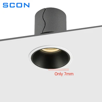 Светильник с узкой рамкой SCON, защищающий от головокружения, встроенный светодиодный светильник для мытья стен, светильник для гостиной, внутреннее освещение 7 Вт 12 Вт