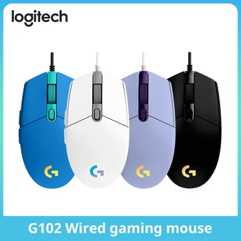Игровая мышь G102 с кабелем второго поколения, механическая мышь macro RGB, легкая мышь, оптоэлектроника Logitech