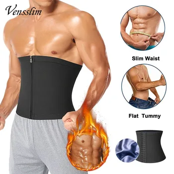 Пояс для похудения Vensslim на молнии для мужчин, корсет для похудения в сауне, сжигатель жира, триммер для живота, термо-ремень