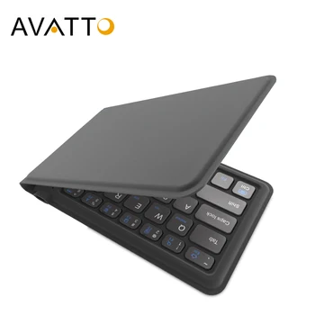 Портативная кожаная складная мини-клавиатура Bluetooth AVATTO A20 Складная беспроводная клавиатура для iphone, телефонов Android, планшетов, ipad, ПК