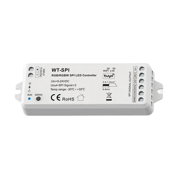 Контроллер светодиодной ленты RGB/RGBW SPI выходной сигнал WT-SPI 2.4 G RF беспроводной голосовой контроллер приложения Tuya для светодиодной ленты RGB/RGBW DC5-24V